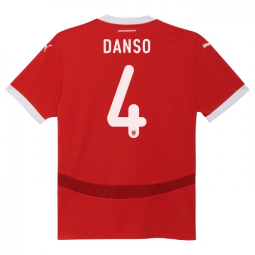 Oostenrijk Kevin Danso 4 Voetbalshirt Thuis EK 2024 Oostenrijk Kevin Danso 4 Voetbalshirt Thuis EK 2024